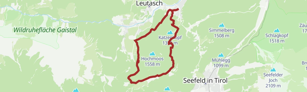 Route map: Biketour Nr. 5048 Muggenmoosalm